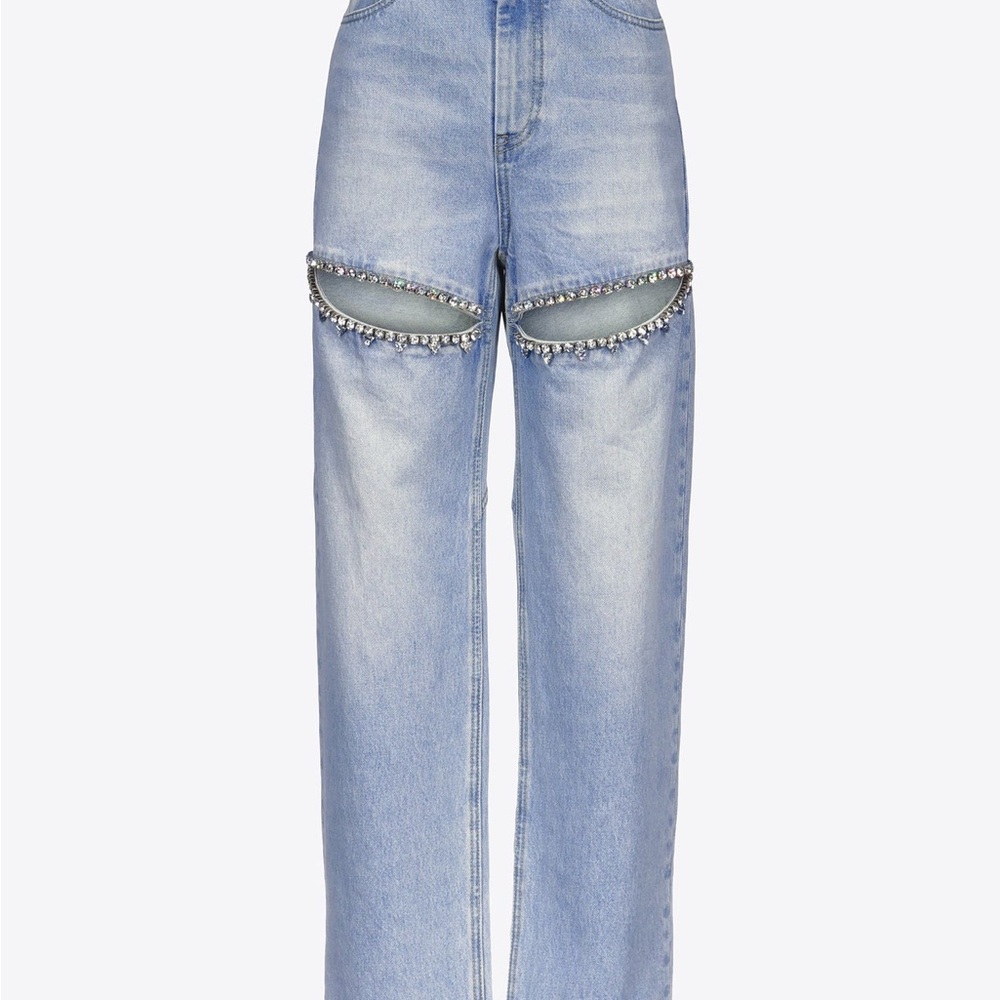 AREA CRYSTAL SLIT JEAN